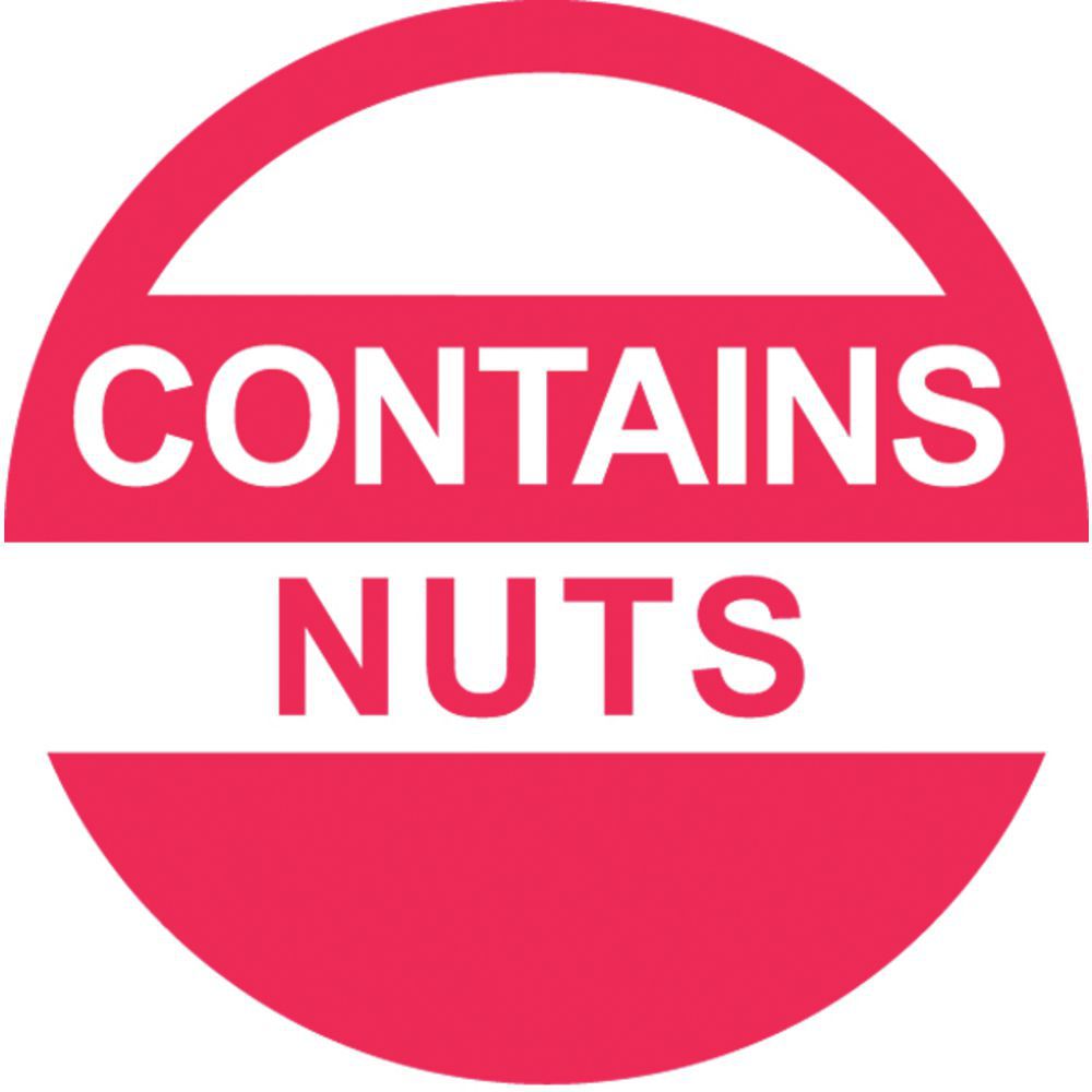LABEL, DIETARY, CONTAINS NUTS, 1"DIA., 1000/
