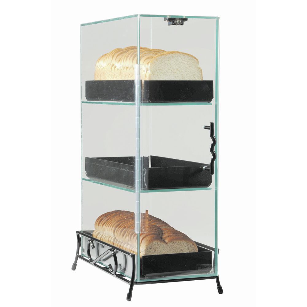 3-Level Bread Display with Decorative Black Stand