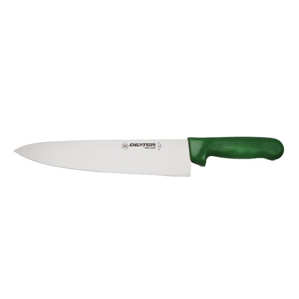 KNIFE, 10" COOK&#39;S, GREEN HANDLE