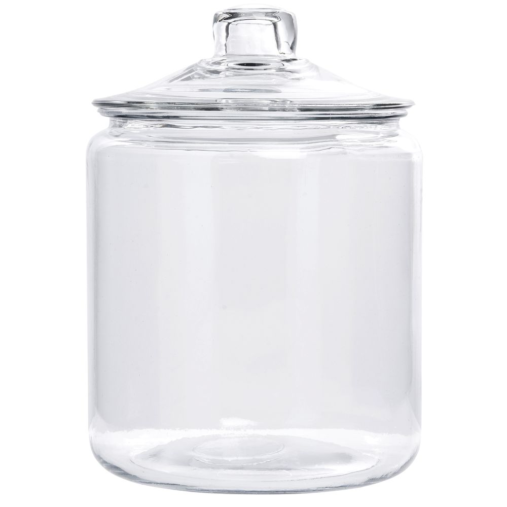 Round Glass Cookie Jars with Lids - Set of 2 Glass Storage