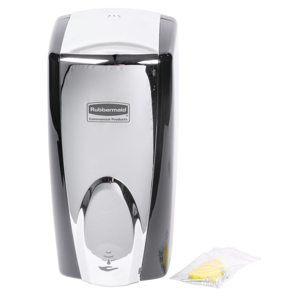 Rubbermaid Autofoam Soap Sanitizer Dispenser FG750411 Touch-Free Wall Black/Chro 
