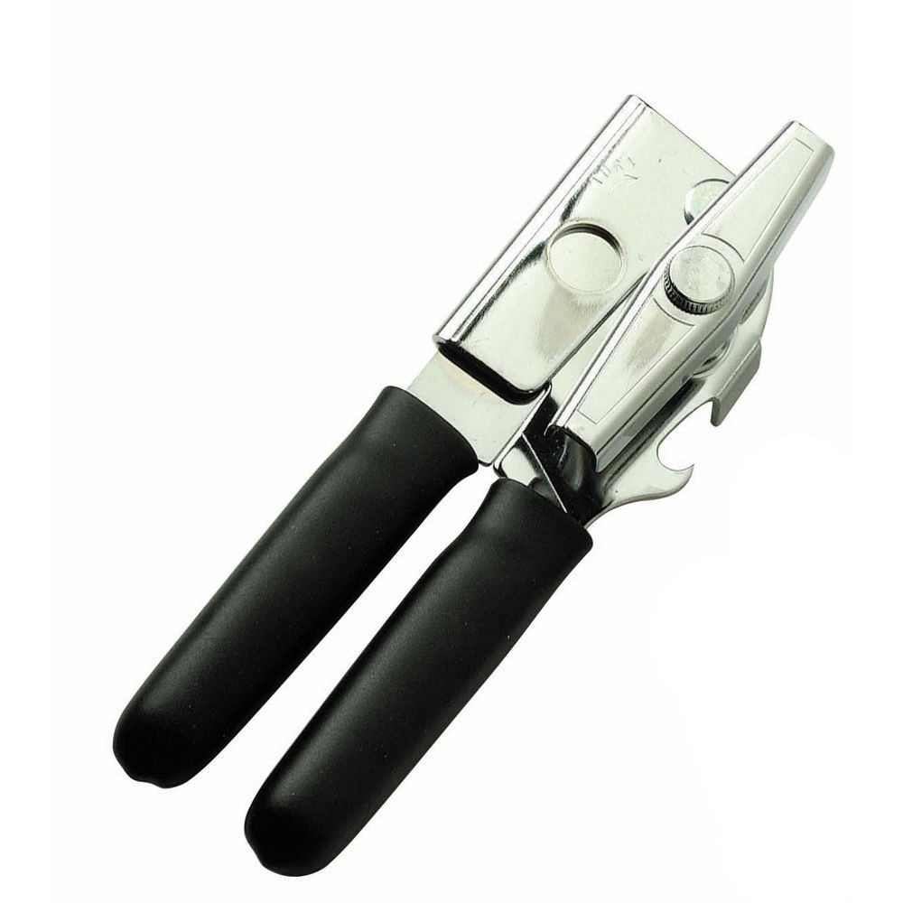 Black SWING-A-WAY Comfort Grip Manual Steel Can Opener with Bottle Opener 