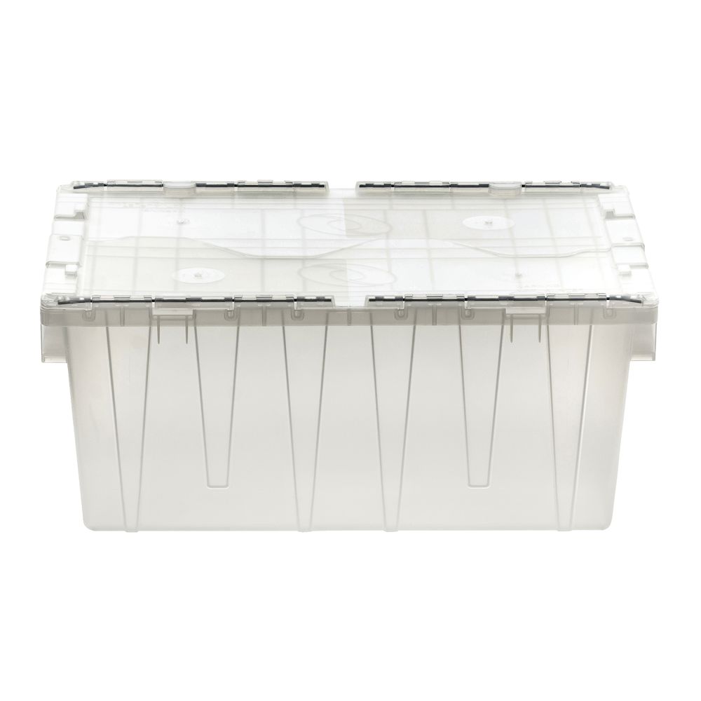 Orbis Clear Plastic FliPak® Stack-N-Nest Storage Tote With Lid - 22L x  15W x 10D