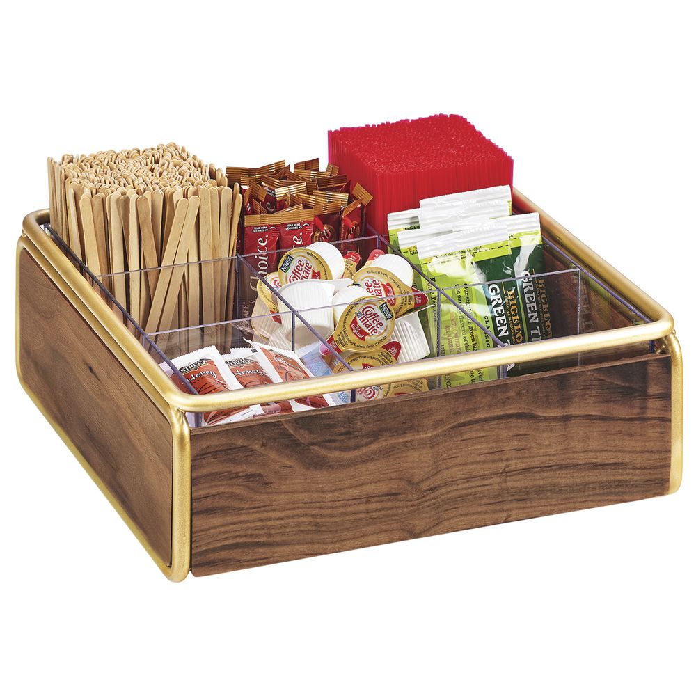 CalMil MidCentury Collection Natural Wood Condiment Organizer With