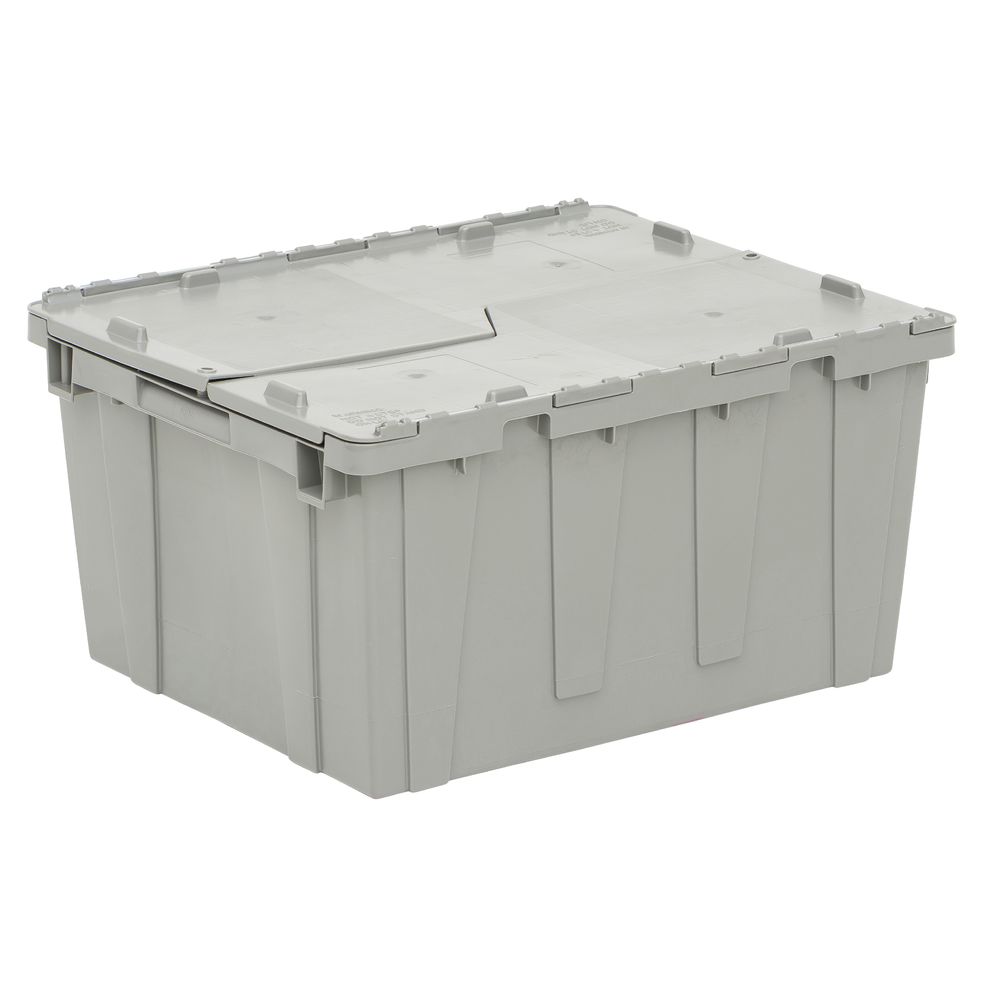 Orbis Grey Plastic FliPak® Stack-N-Nest Storage Tote With Lid - 24L x 20L  x 13D