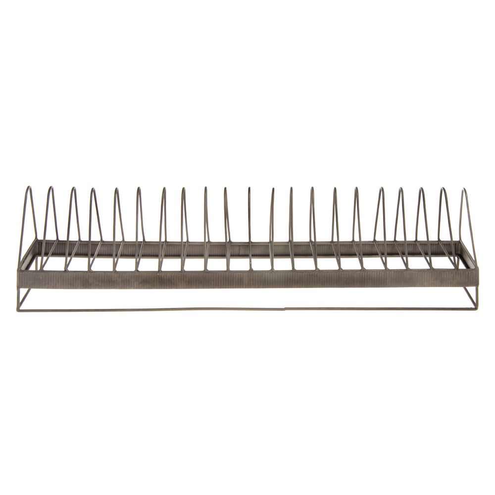 Farmhouse-Style Galvanized Metal Long Countertop Plate Rack