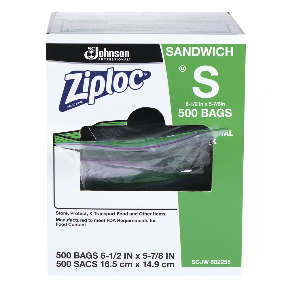 SC Johnson Ziploc® 682255 Sandwich-Size Clear 1.2 mil Poly