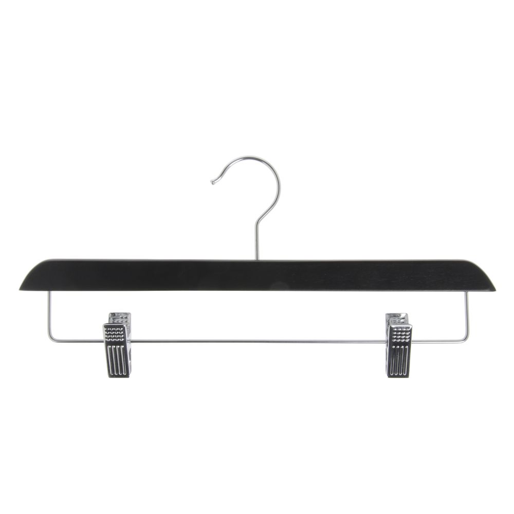 14" Contemporary Skirt/Pant Wooden Hanger, Black