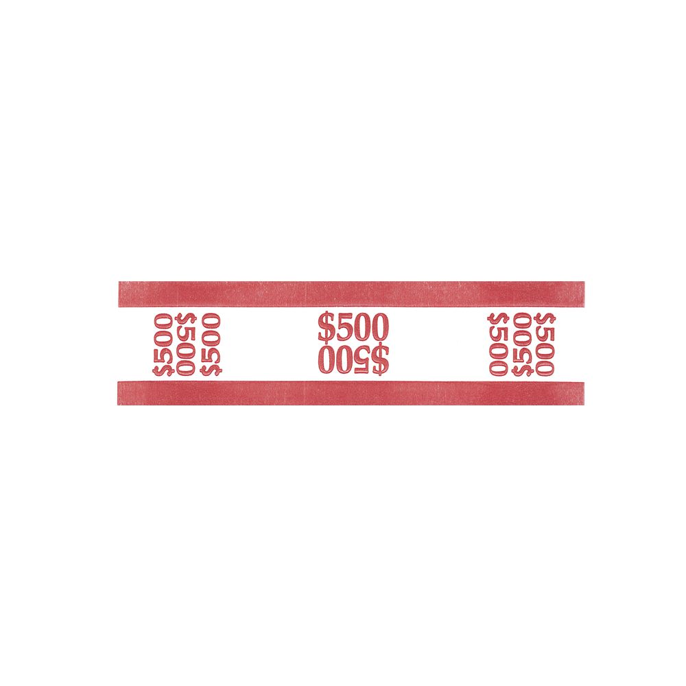 MMF Ind 500 Red Paper Currency Straps 7 1/2"L x 2 2/5"H