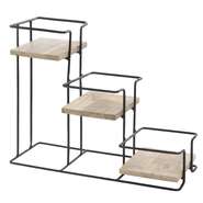 6 3//4W x 9 7//8D x 13 3//8H Carafe Holder 2-Tier Metal and Mango Wood