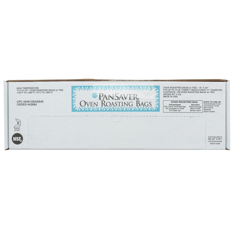 PanSaver 42684 Ovenable Pan Liners, Oven Roasting Bags with Ties