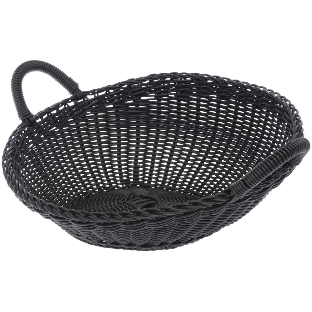 Medium Washable Wicker Sloped Basket Black 16 1/2"Dia