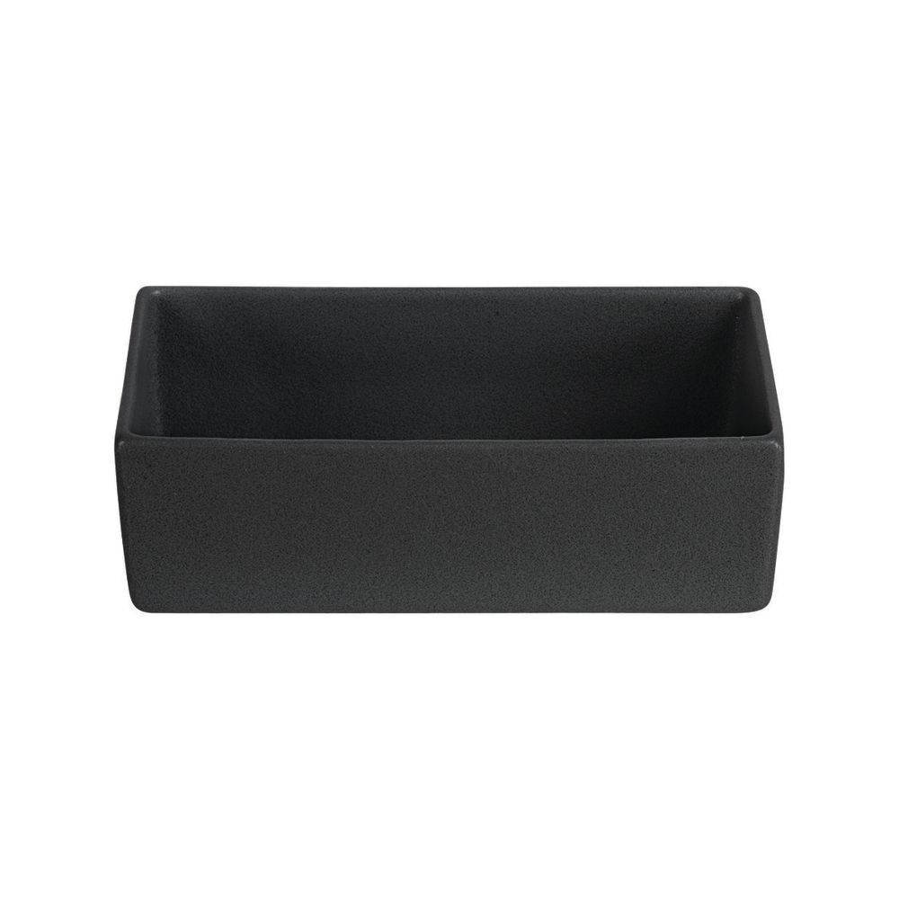 Bugambilia Straight Sided Salad Bowl Resin Coated Metal Containers for Food 59 oz in Black  9 3/4"L  x  4 3/4"W x 3"H