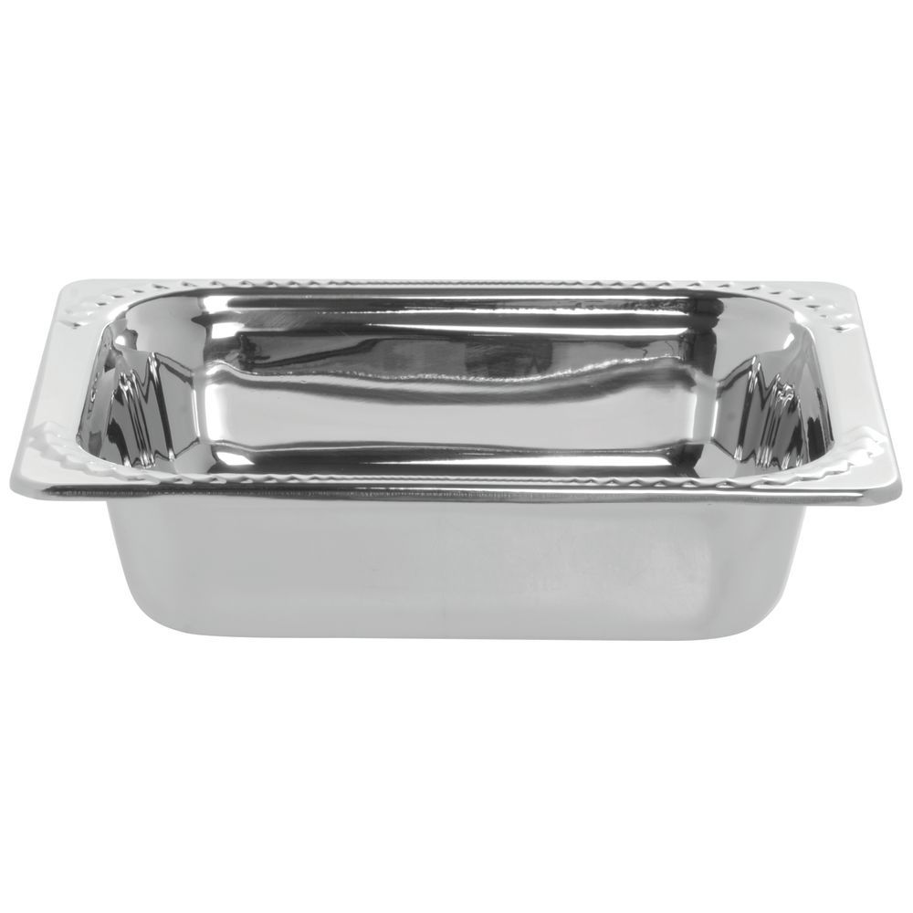 Bon Chef Hot Solutions Stainless Steel Chafing Dish Laurel Half Size  13"L  x 10 1/2"W  x  2 3/4"H