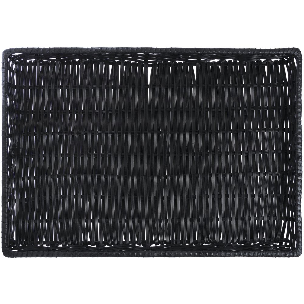Tri-Cord Washable Wicker Display Basket in Black 18"L x 26"W x 2"H