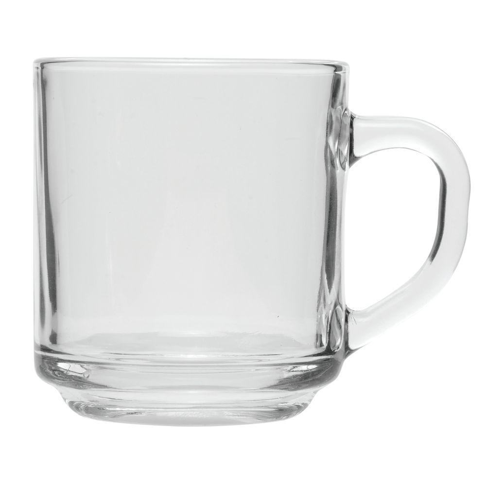 footed glass mug