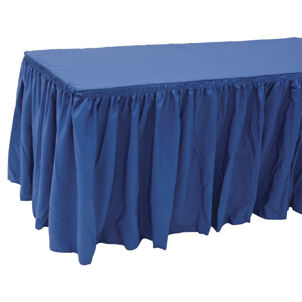 TABLECOVER, FITTED, W/SKRTNG, 6&#39;, BLUE