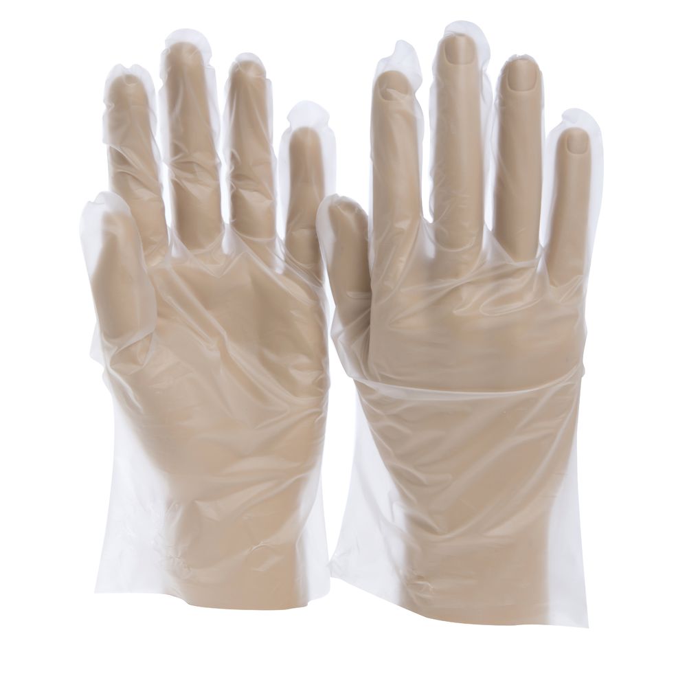 HUBERT Clear Polyethylene Powder-Free Disposable Gloves