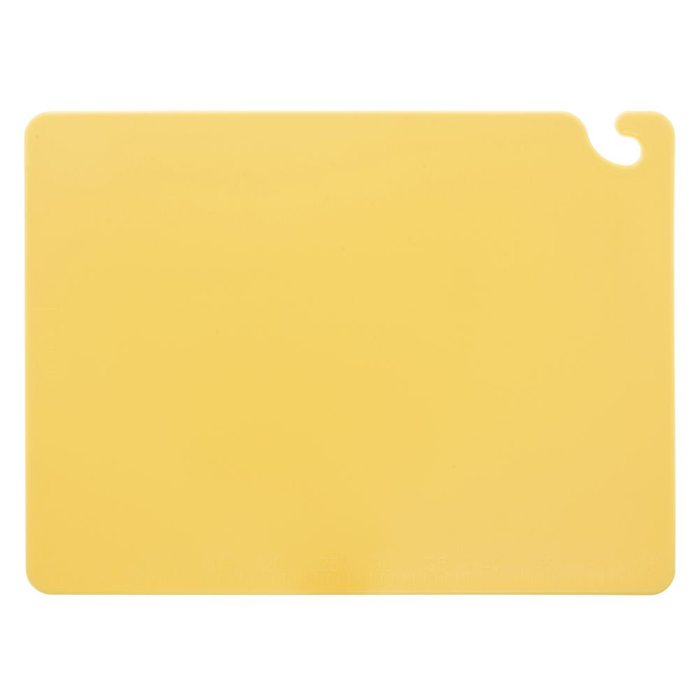 San Jamar Cut-N-Carry® Yellow Co-Polymer Cutting Board - 24L x 18W x 1/2H