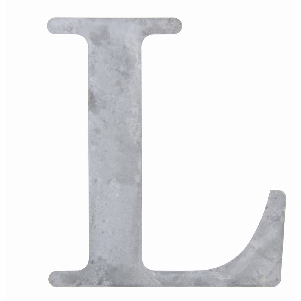 Weathered Grey Tin Letter L 10 H
