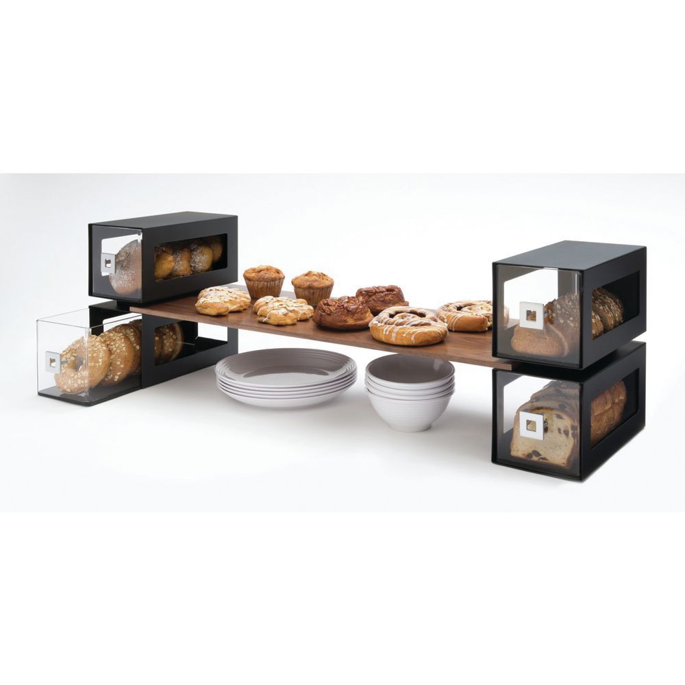 Rosseto Black Stainless Steel and Acrylic Bread Box 11 3/4"L x 6 1/4