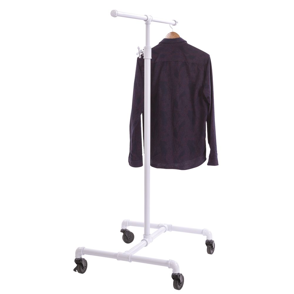 2 Way Textile Rack PipeLine Collection Adjustable 2-Way Rack, White Gloss