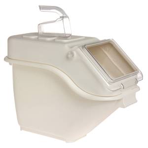 Carlisle BIN2702 27 Gallon / 430 Cup White Flat Top Mobile Ingredient  Storage Bin with Sliding Lid