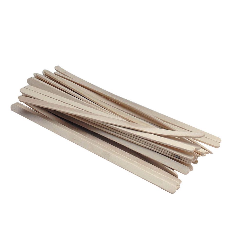 Natural Wooden Unwrapped Stir Sticks - 7 1/4L