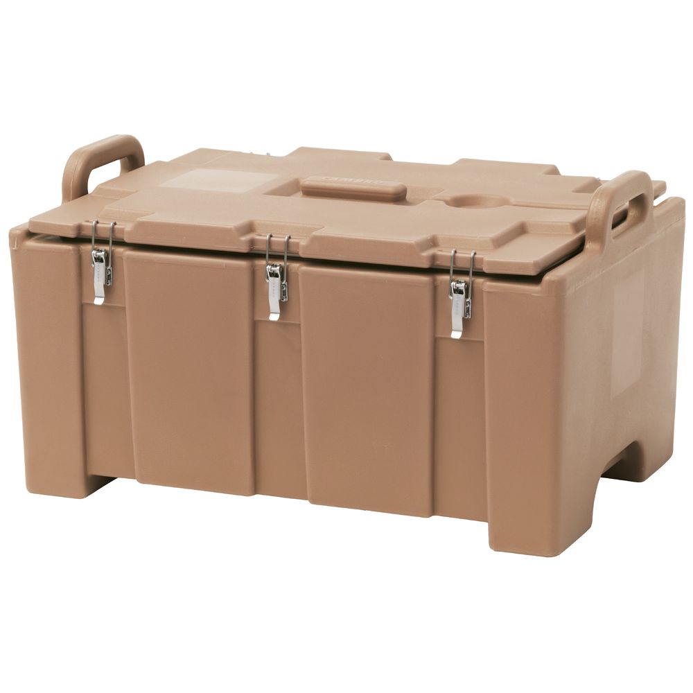 Cambro Coffee Beige Plastic Top Loading Ultra Pan Camcarrier® - 18L x 26  3/4W x 15 1/2H