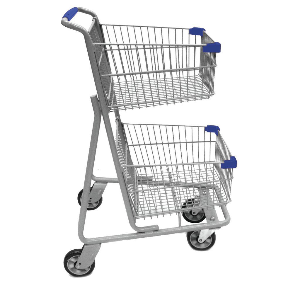 Technibilt Coated Wire Shopping Cart With Red Accents 35 3/4"L x 21"W