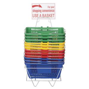 Regency Plastic Handheld Shopping Basket (Black) - 12/Pack