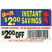 Bollin Label $2.00 Off Instant Savings Coupon Adhesive Food Labels - 3 ...