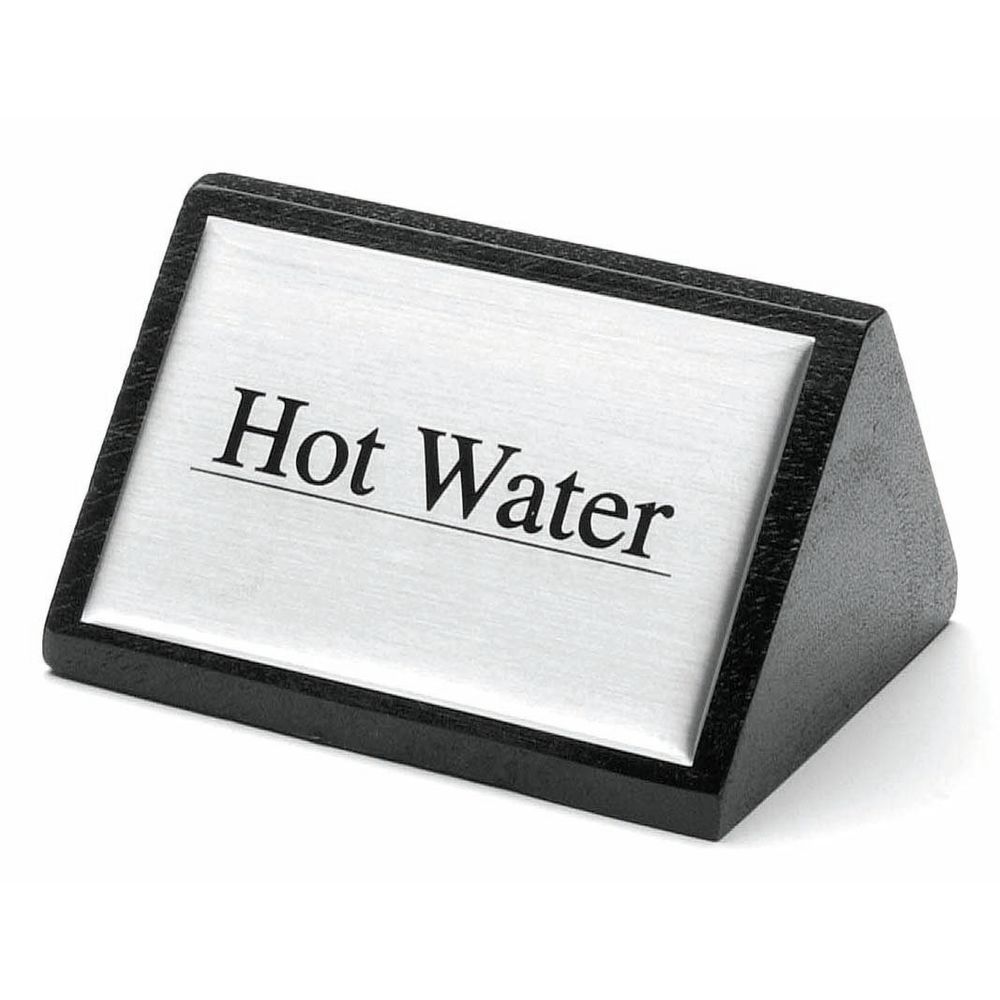 Triangular Wooden Beverage Sign Hot Water 3"W x 1 3/4"H