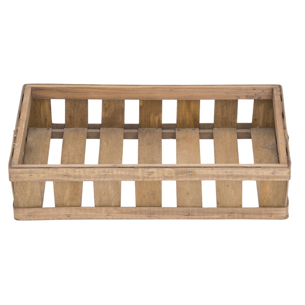 BASKET, SLATTED, SMALL, RECT., CHIP WOOD