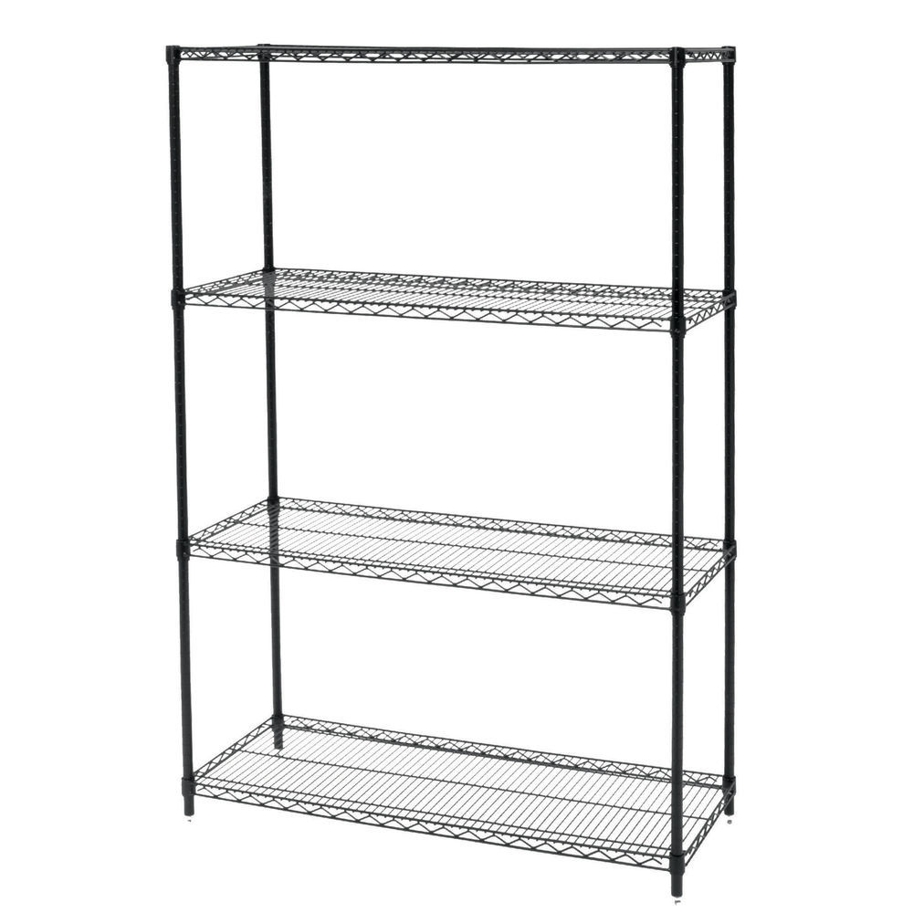 48 x 18 x 74 Black Wire Shelving Unit