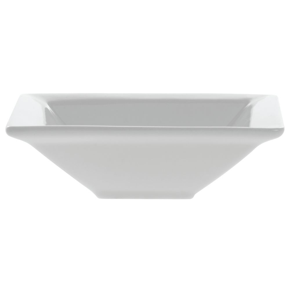 World Slate Mid-Rim 5" Square Fruit Bowl in Bright White Porcelain       