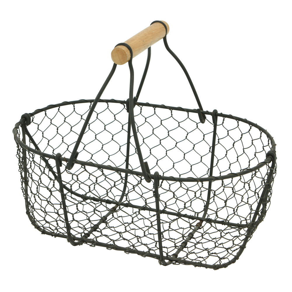 Expressly HUBERT® Oval Rustic Brown Chicken Wire Basket - 12"L x 8"W x 10"H