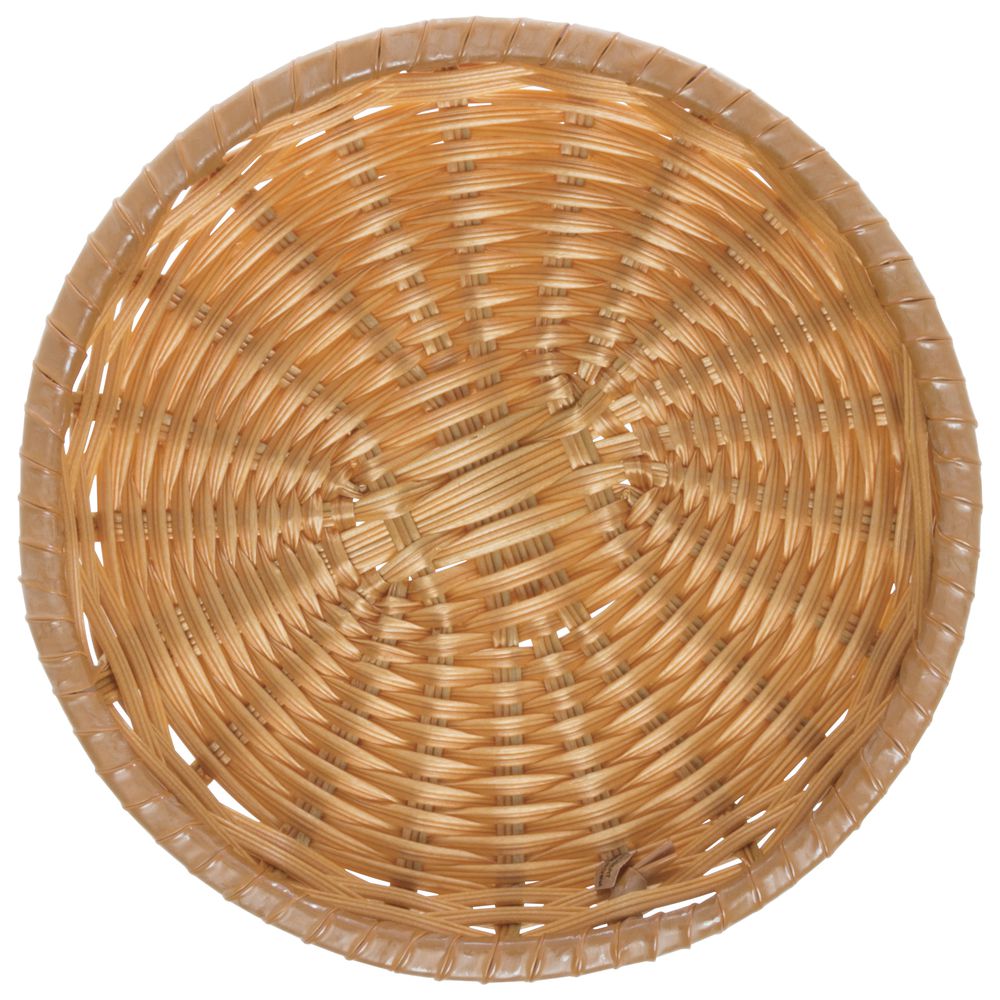 Tri-Cord Washable Round Wicker Display Basket in Natural Color 11"D x 1"H