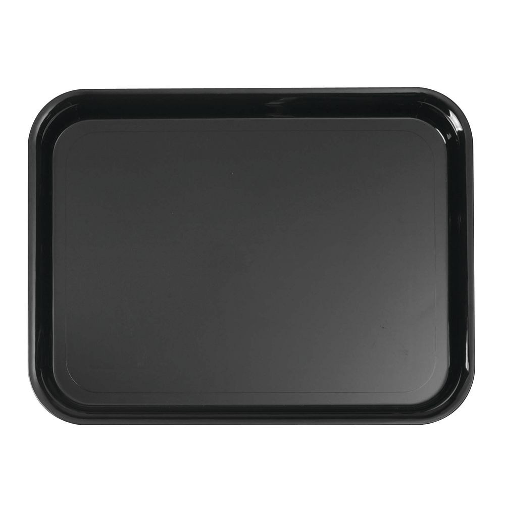 Dalebrook Black SAN Plastic Low Lip Display Tray - 15 7/10L x 11 4/5W x  1H
