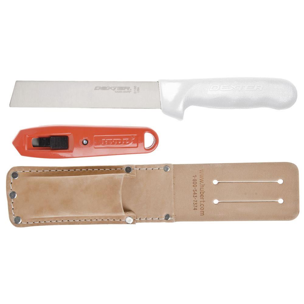 Expressly Hubert® Knife and Box Cutter Set with Leather Holster