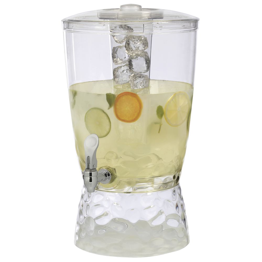 3.5 Gallon Acrylic Beverage Dispenser with Vertical Ice Core - The Spa Mart