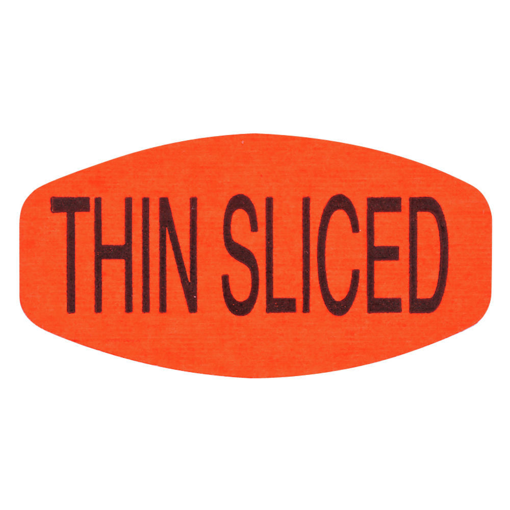 Thin Sliced Fluorescent Grabber Grocery Store Labels
