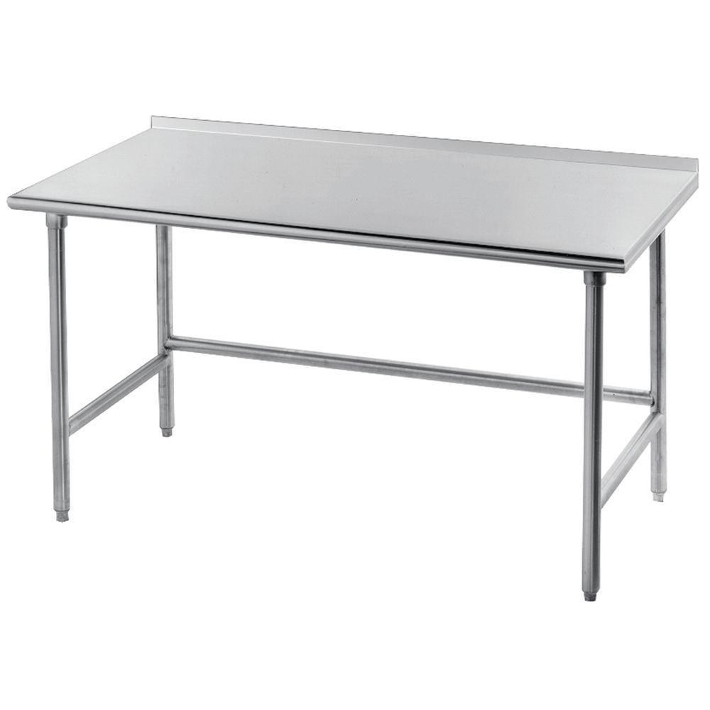 TABLE, W/BACK SPLASH, W/OPEN BASE, 24X72
