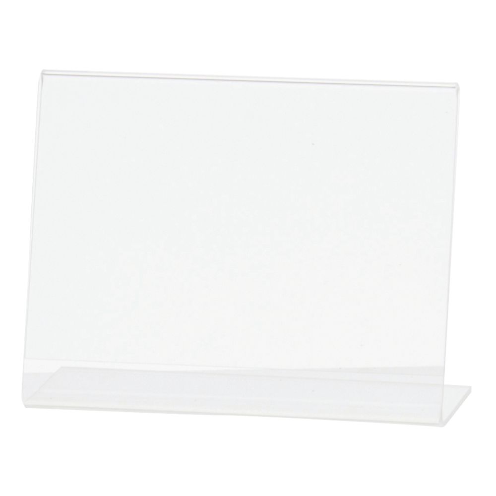 Horizontal Easel Style Slanted Sign Holder Clear 4"H x 5"L