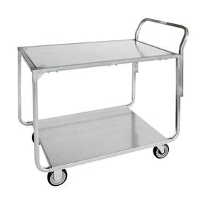 Hubert Grey Plastic Small Utility Tub Cart with Handle - 31L x 17W x 33 1/2H