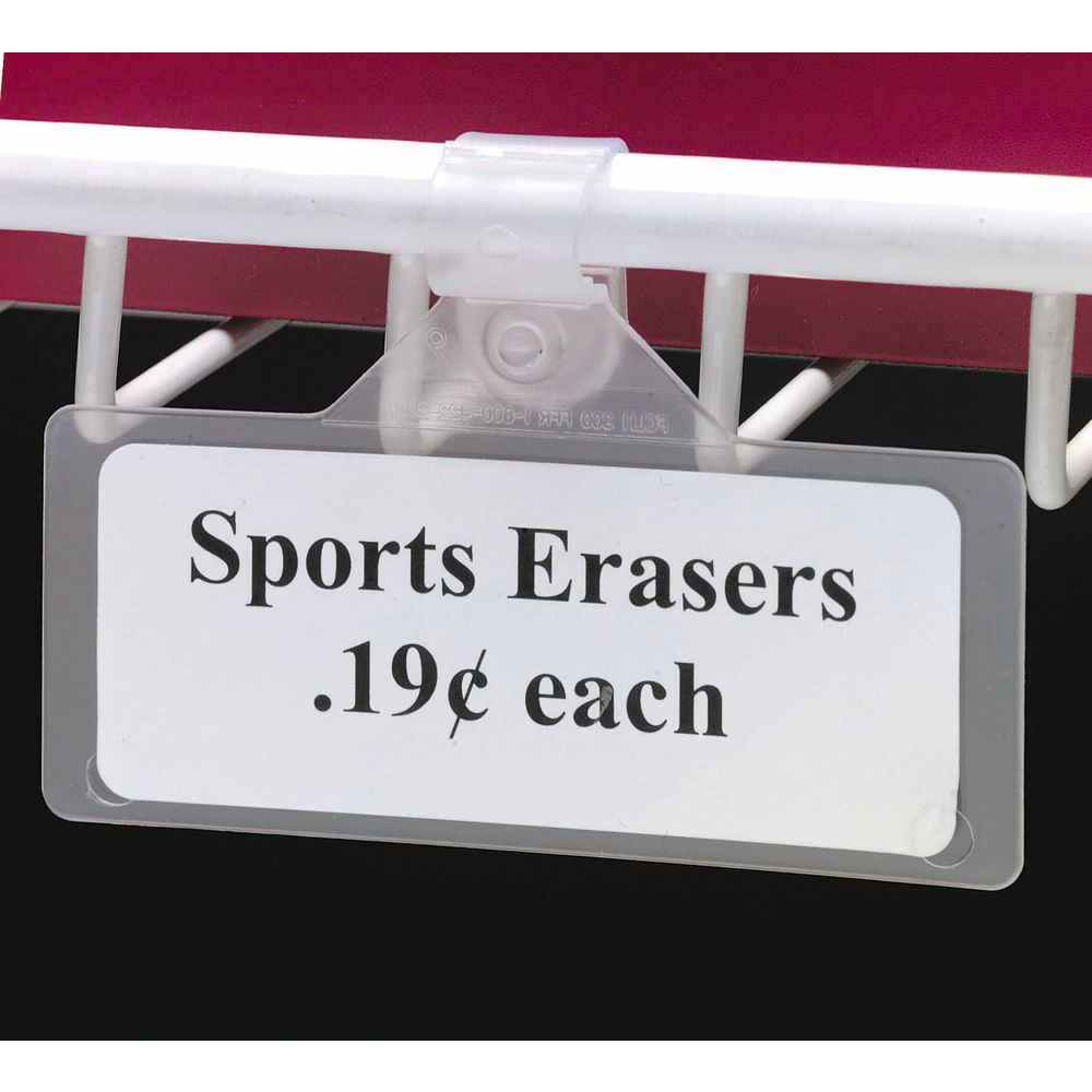 Details about   Plastic Label Holder Clip On Tag 3" x 1.25" Fold-n-Hold Wire Rack & Basket Tags 