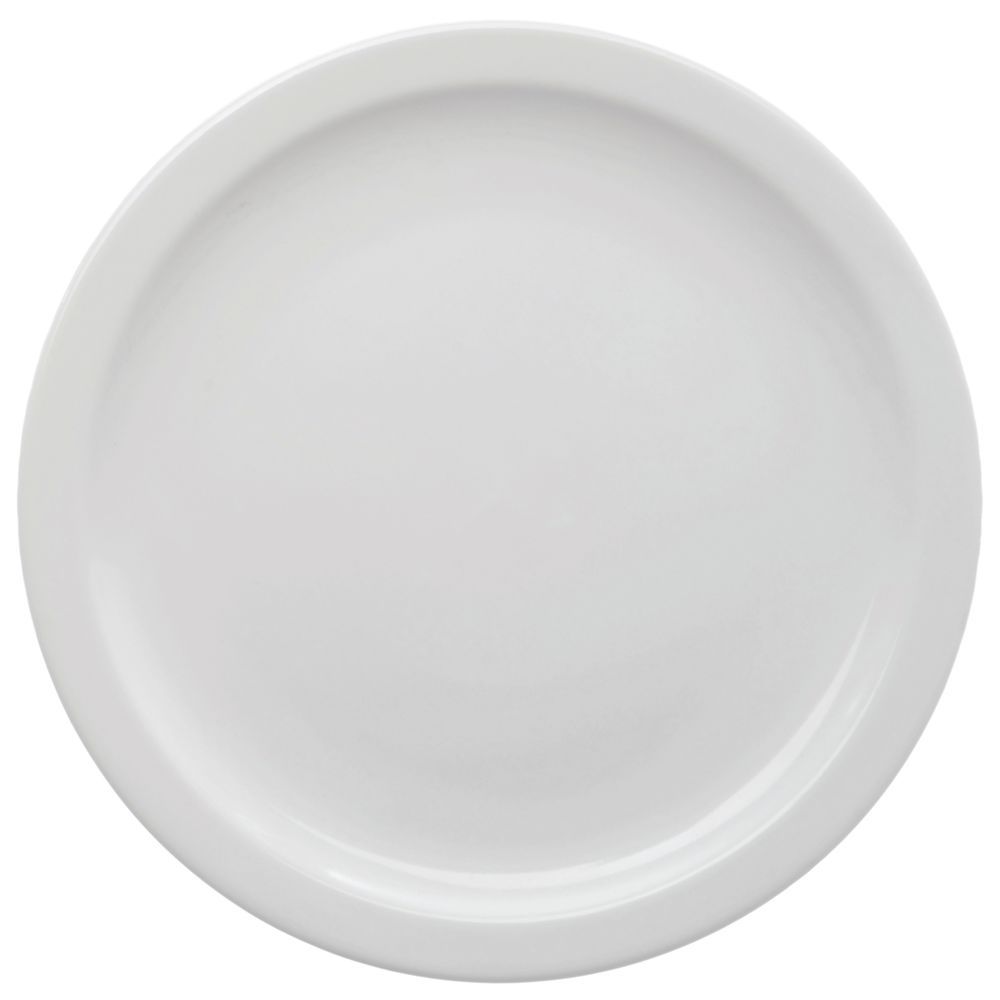 Hubert Narrow-Rim Luncheon Plate 9" Dia Bright White Stoneware