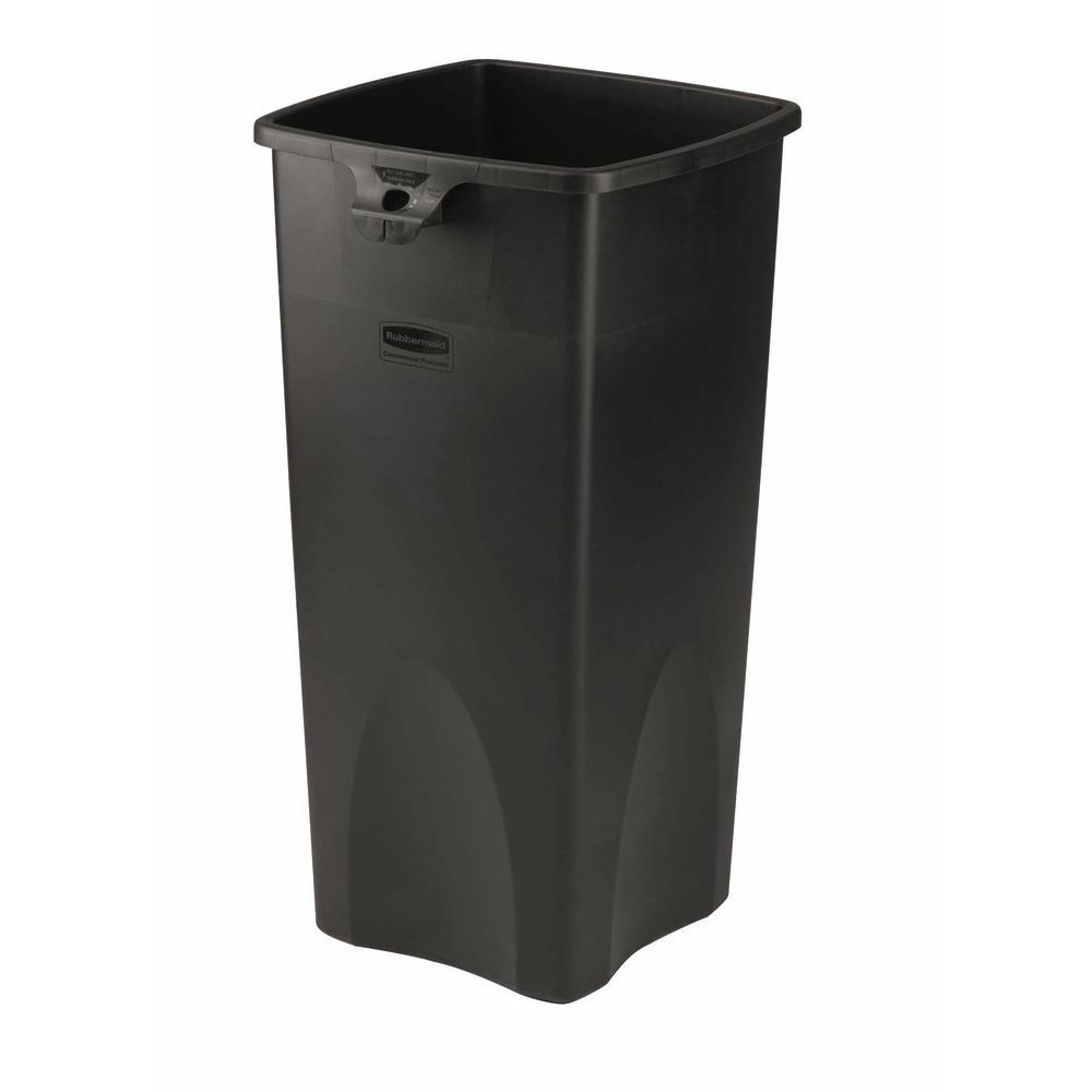 Black Plastic Trash Can Fits Well in Most Any Place