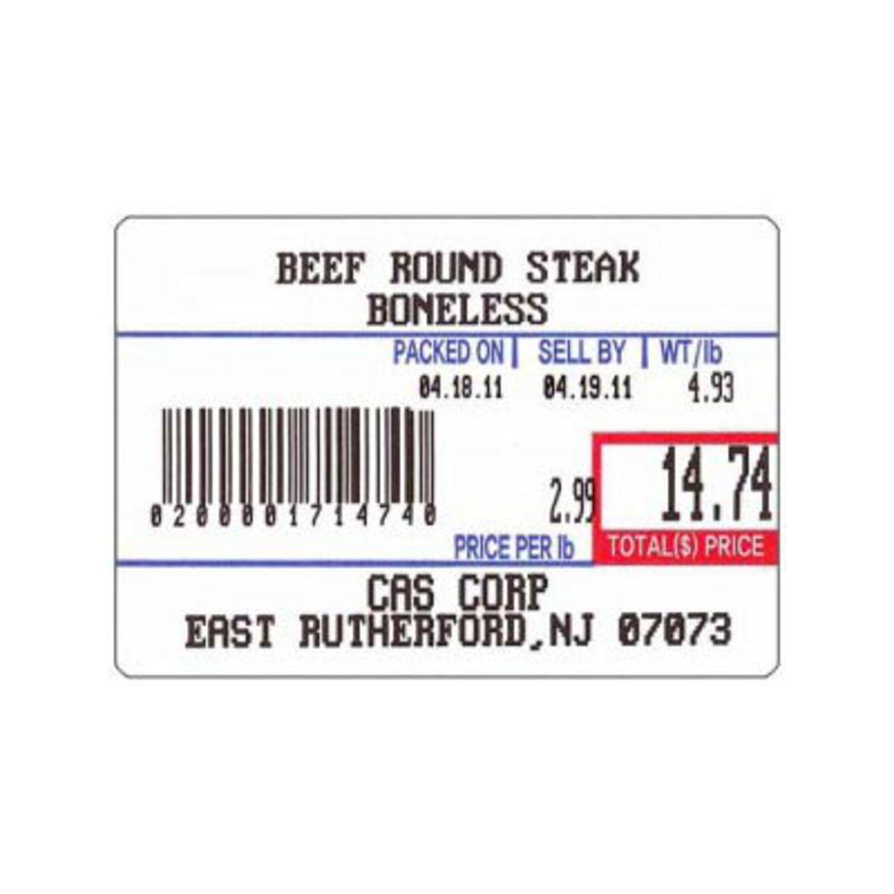 58mm x 40mm 700 CAS LP-1000 UPC Weigh Scale Labels White With red/Blue Imprint