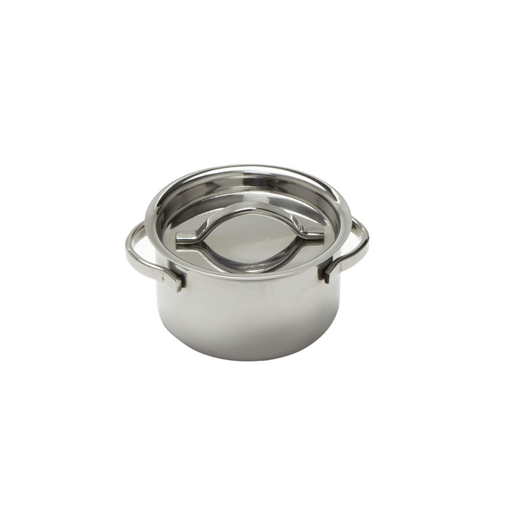 3 oz Black Plastic Catering Mini Cooking Pot & Lid - Solia USA